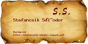 Stefancsik Sándor névjegykártya