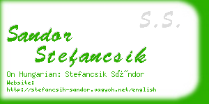 sandor stefancsik business card